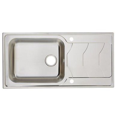 Cooke & Lewis Stainless steel 1 Bowl Sink, tap & waste kit