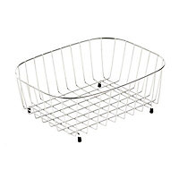 Cooke & Lewis Stainless steel effect Metal Storage basket (H)15cm (W)31cm
