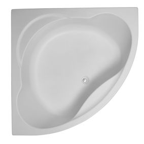 Cooke & Lewis Strand Acrylic Oval White Corner 2 tap hole Bath (L)1350mm (W)1890mm