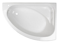Cooke & Lewis Strand Acrylic Right-handed White Corner 2 tap hole Bath (L)1495mm (W)1060mm