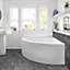 Cooke & Lewis Strand White Acrylic Oval Corner Bath (L)1350mm (W)1890mm