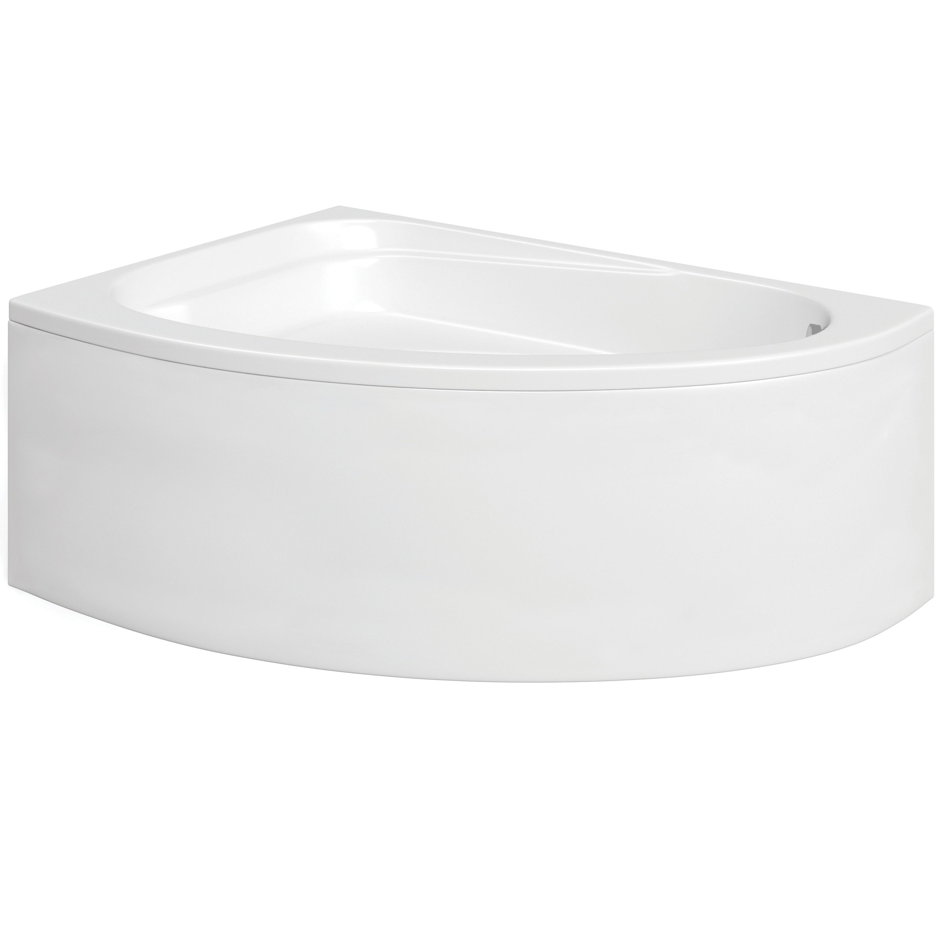 Cooke & Lewis Strand White Curved Left-handed Corner Bath & panel set (L)1495mm