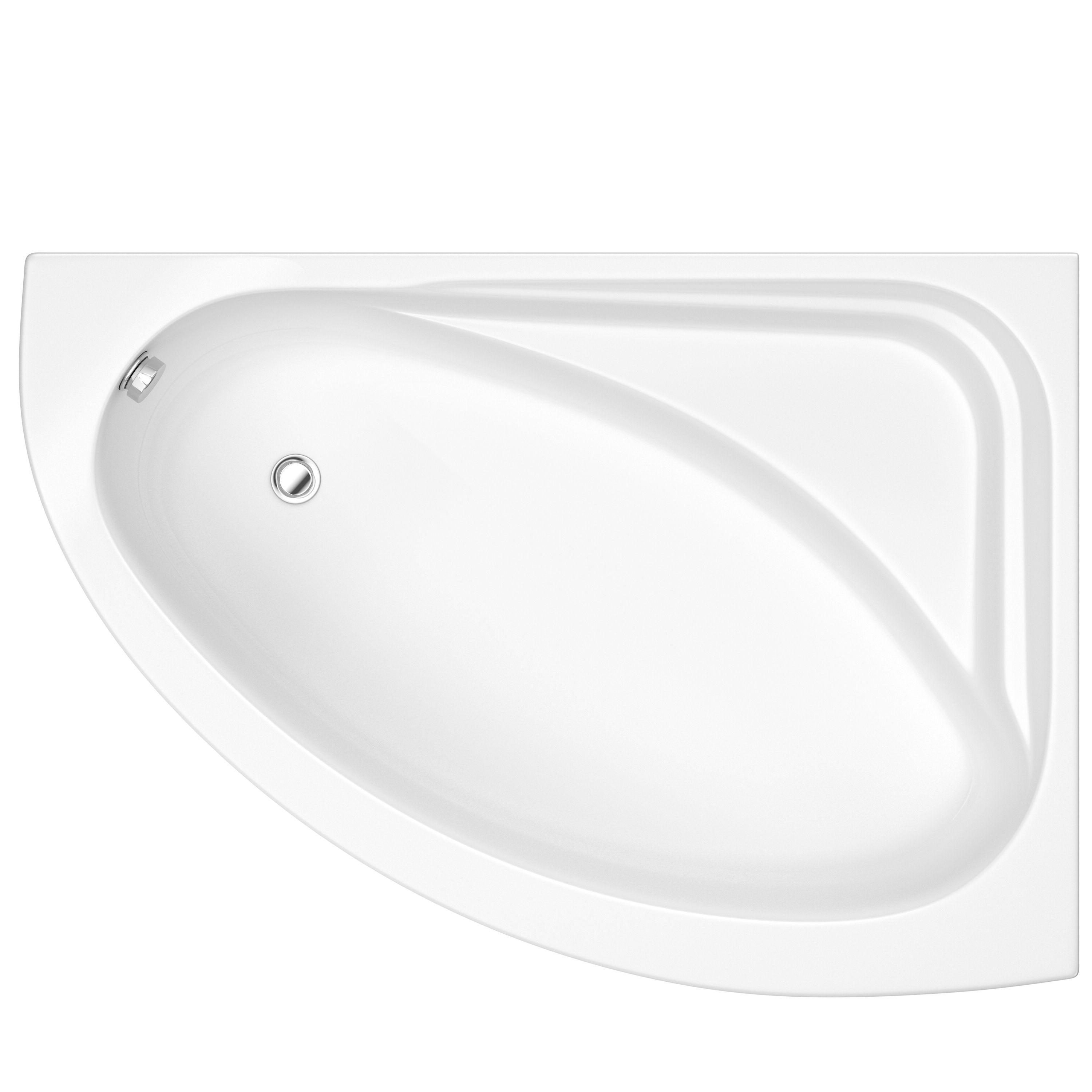 Cooke & Lewis Strand White Curved Right-handed Corner Bath & panel set