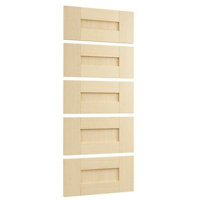 Cooke & Lewis Tallboy 5 drawer Maple effect Drawer front pack 446mm
