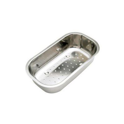 Cooke & Lewis Tanzan Stainless steel effect Stainless steel Storage basket (H)8.5cm (W)17.8cm