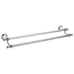Cooke & Lewis Timeless Chrome effect Ceramic Wall-mounted Double towel rail (W)68.9cm