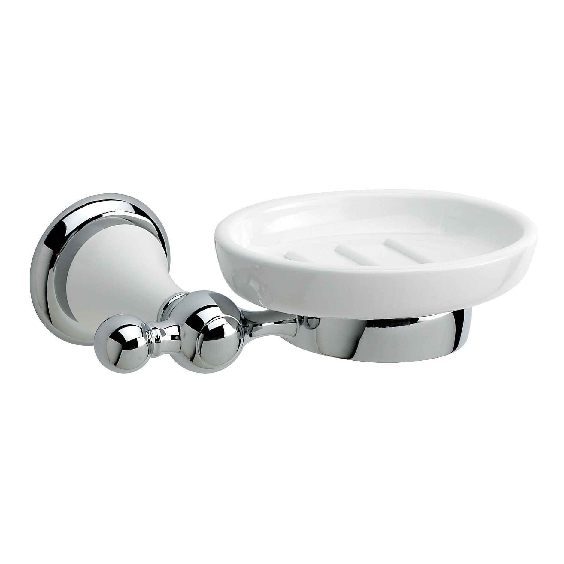 Cooke & Lewis Timeless Chrome effect Ceramic & zinc alloy Soap dish & holder