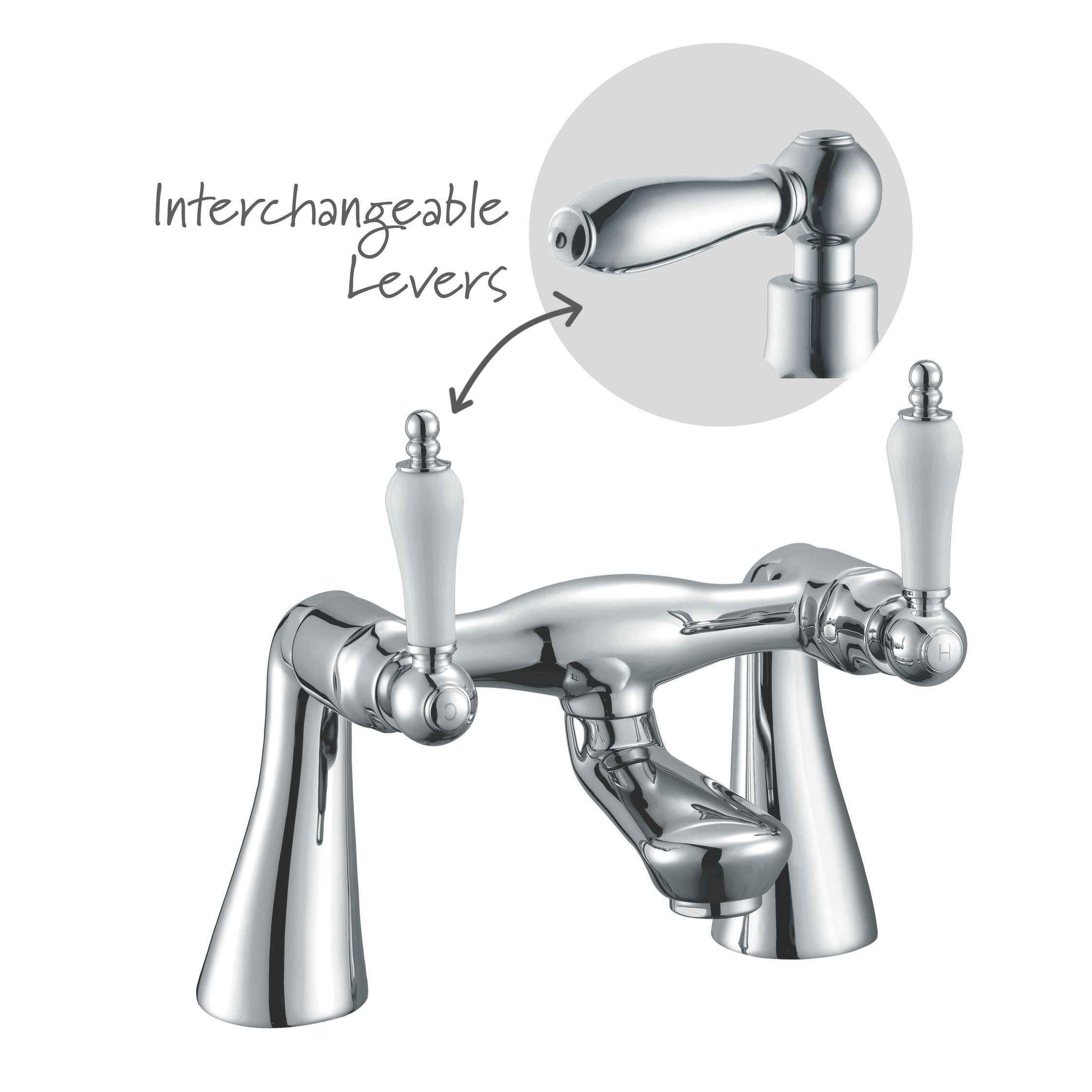 Cooke & Lewis Timeless Chrome Finish Bath Mixer Tap | DIY At B&Q