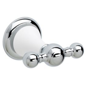 Cooke & Lewis Timeless Silver Chrome effect Double Hook (H)55mm (W)79mm