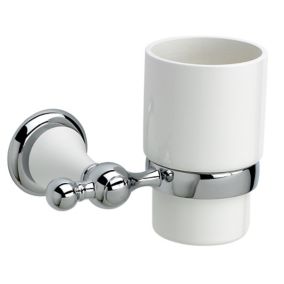 Cooke & Lewis Timeless Silver Chrome effect Wall-mounted Toothbrush holder