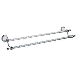 Cooke & Lewis Timeless Wall-mounted Chrome effect Double towel rail (W)689mm
