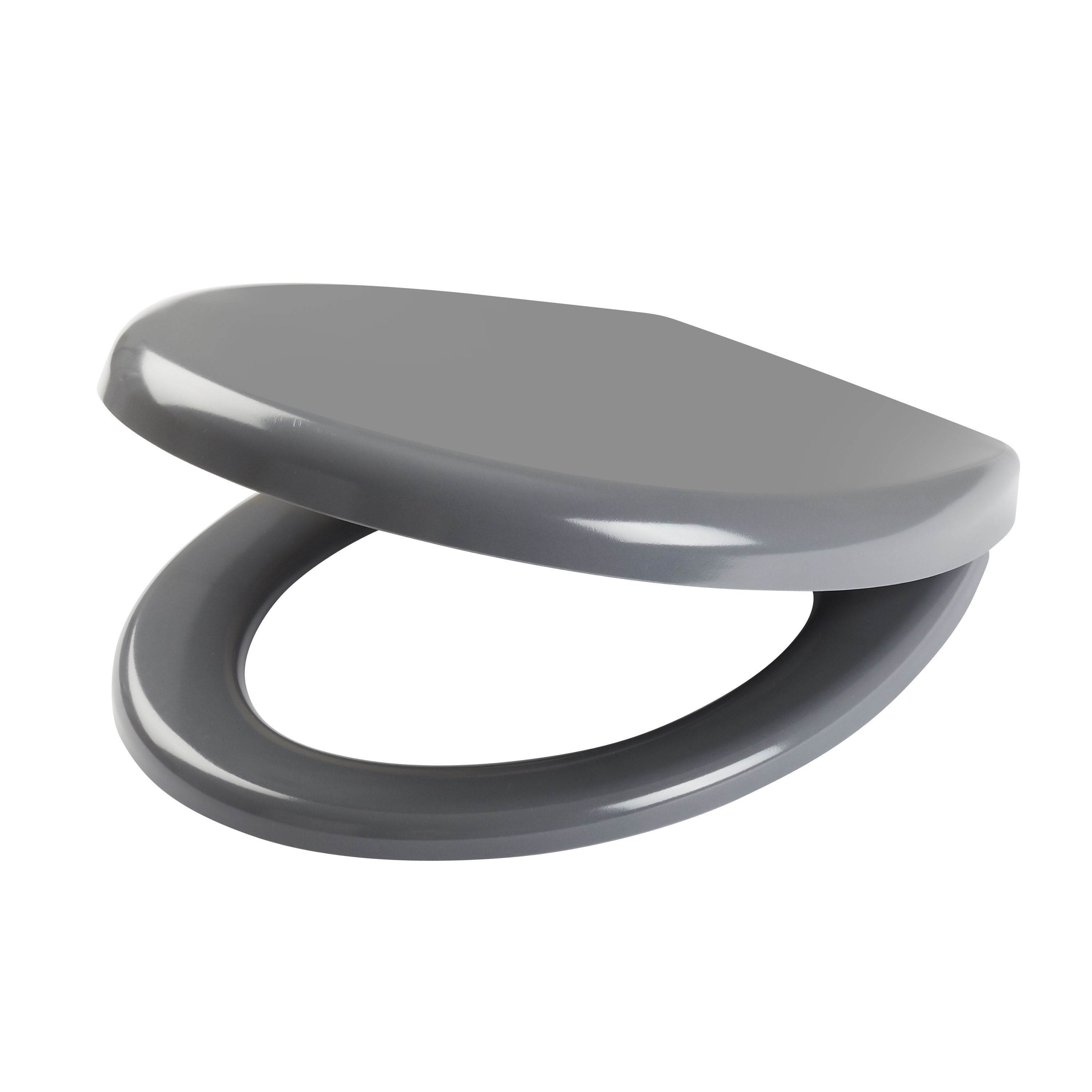 Cooke & Lewis Tivellea Grey Soft close Toilet seat