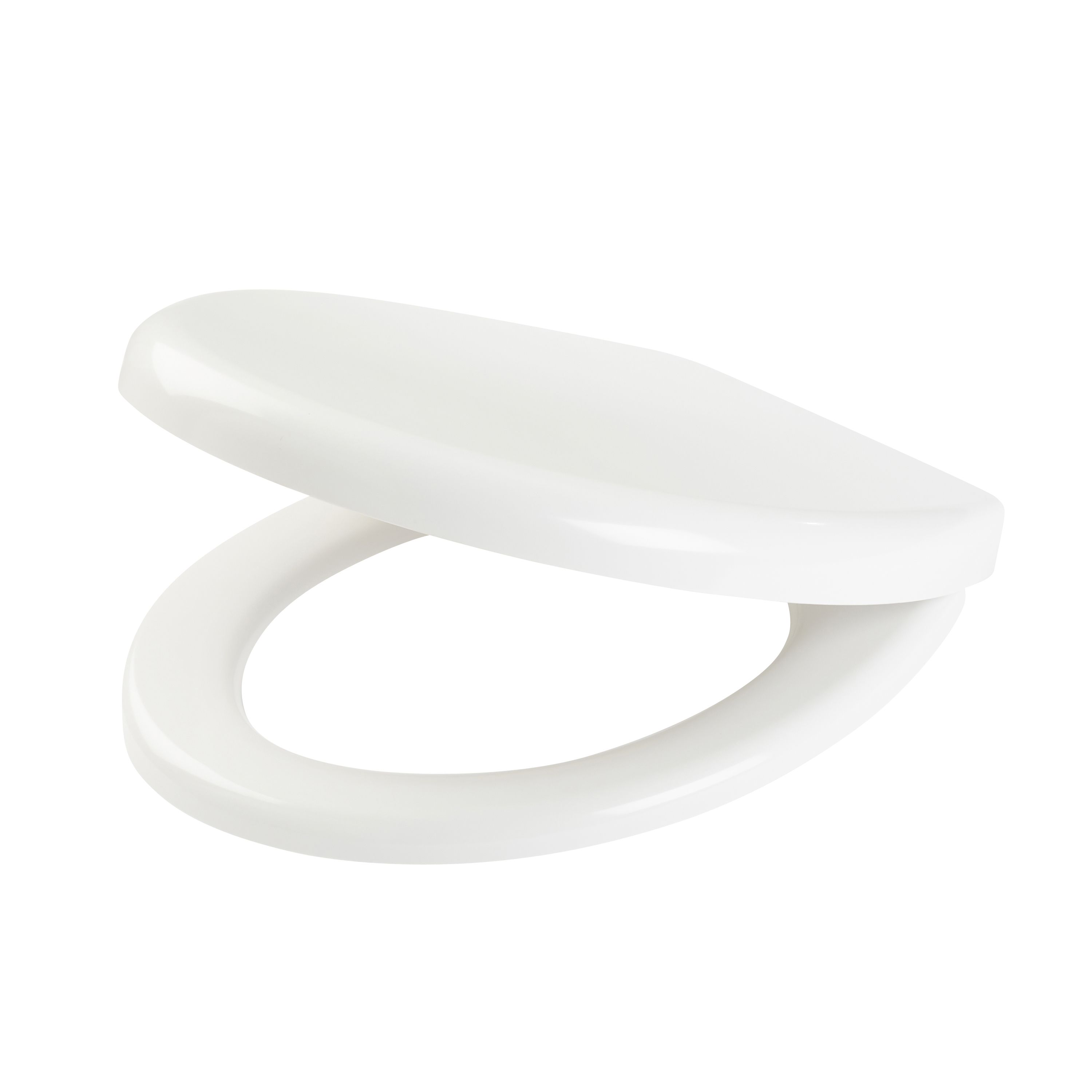 Cooke & Lewis Tivellea White Top fix Soft close Toilet seat | DIY at B&Q