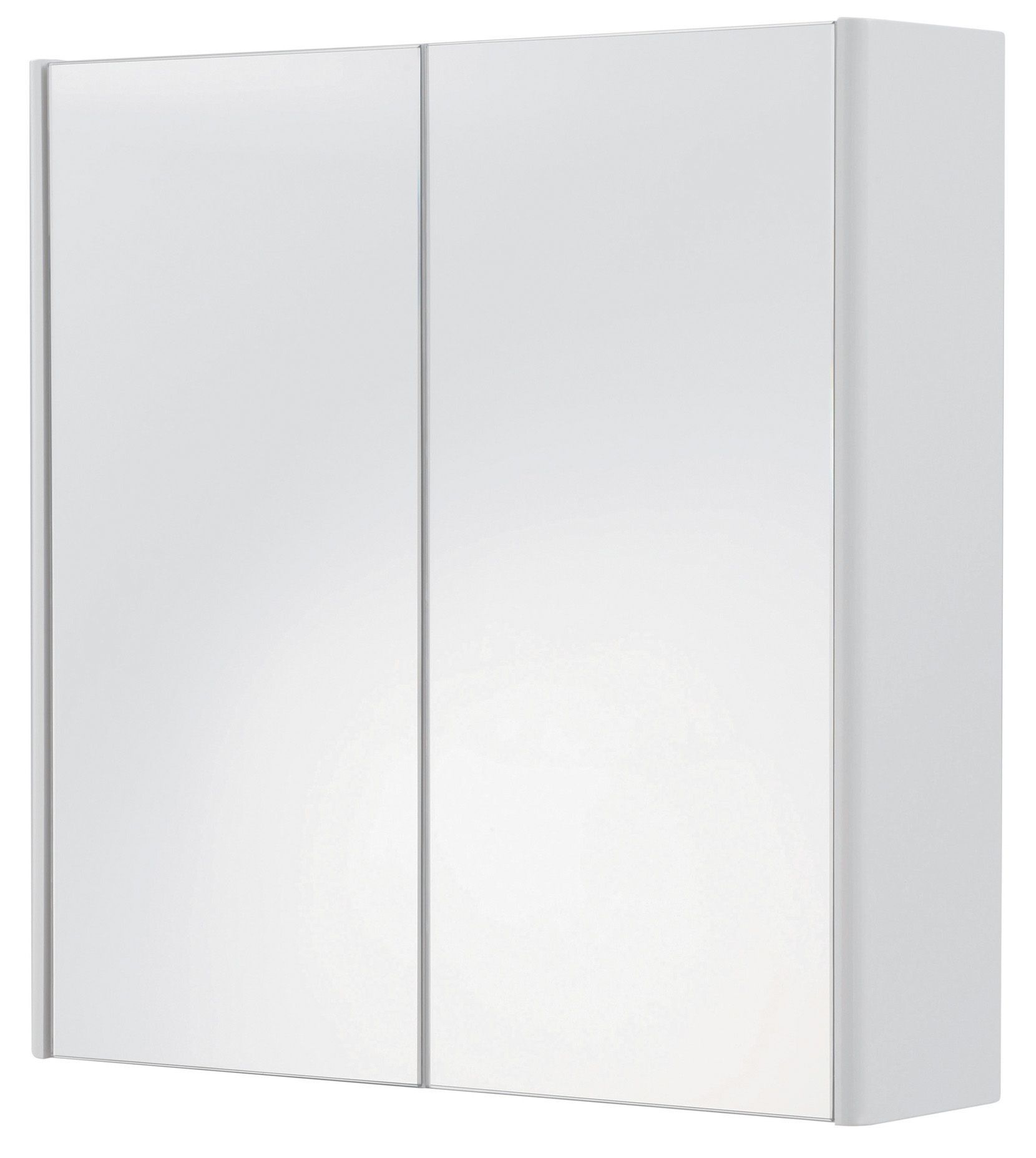 White mirrored store cabinet