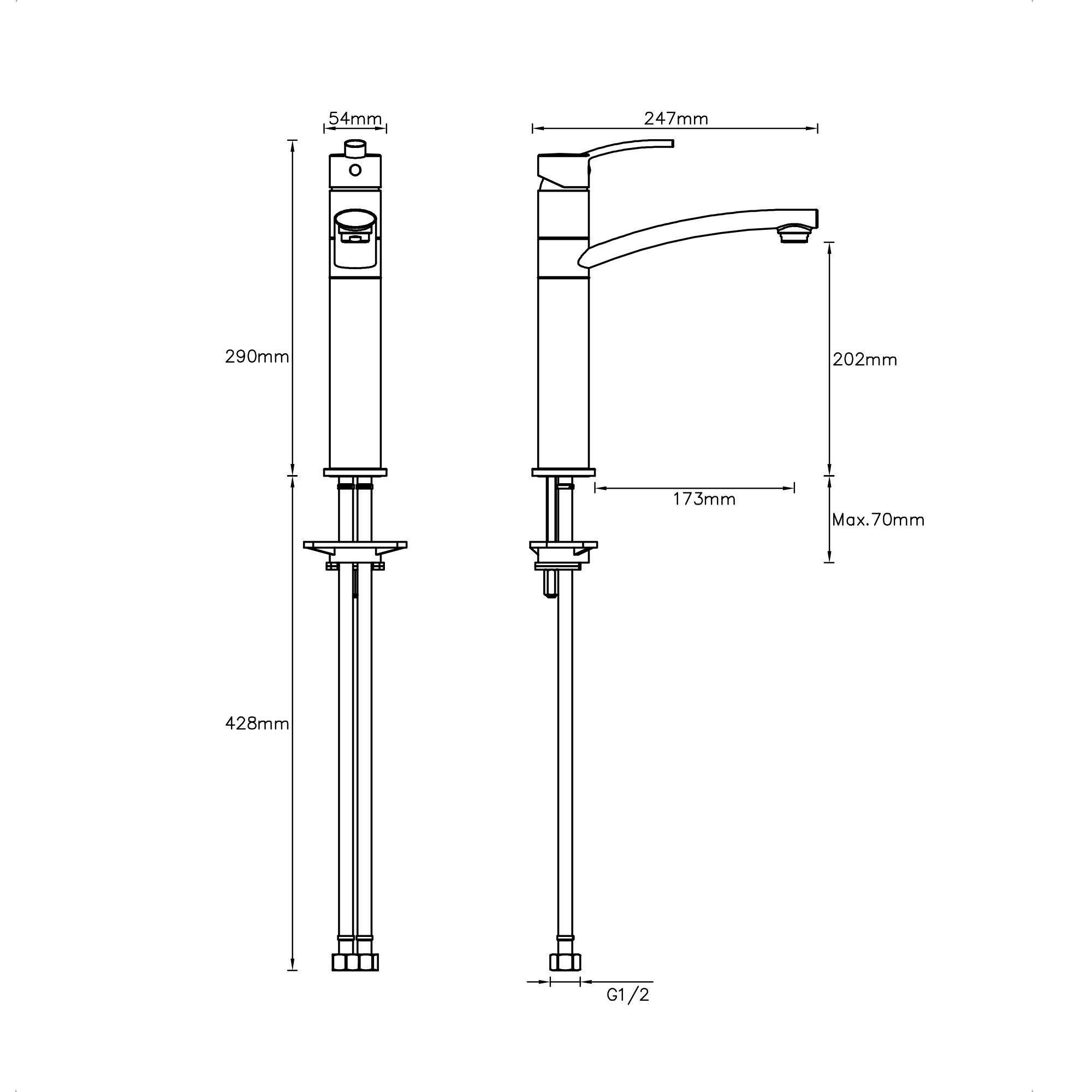 Cooke & Lewis Tolmer Chrome effect Kitchen Top lever Tap