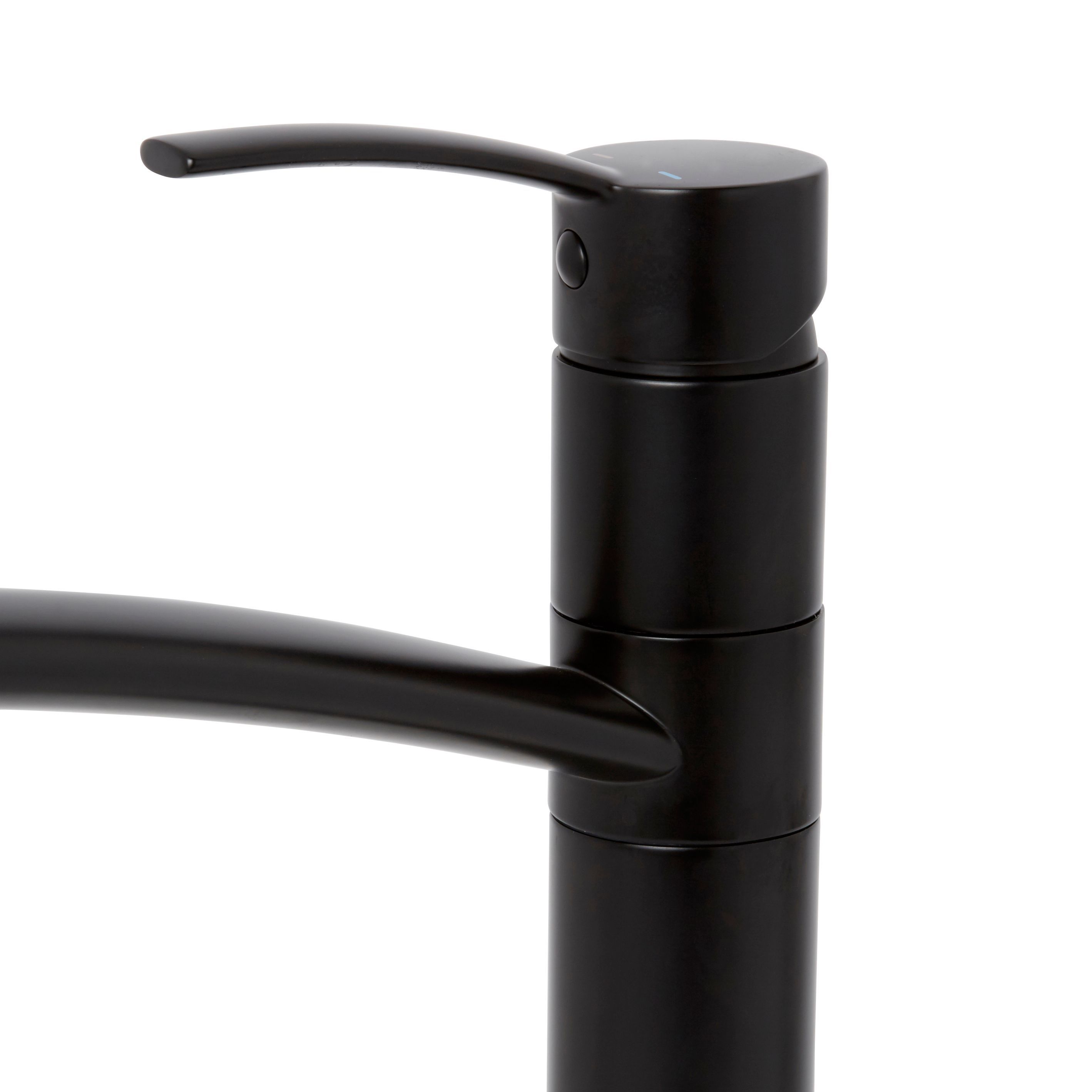 Cooke & Lewis Tolmer Matt Black Kitchen Top lever Tap