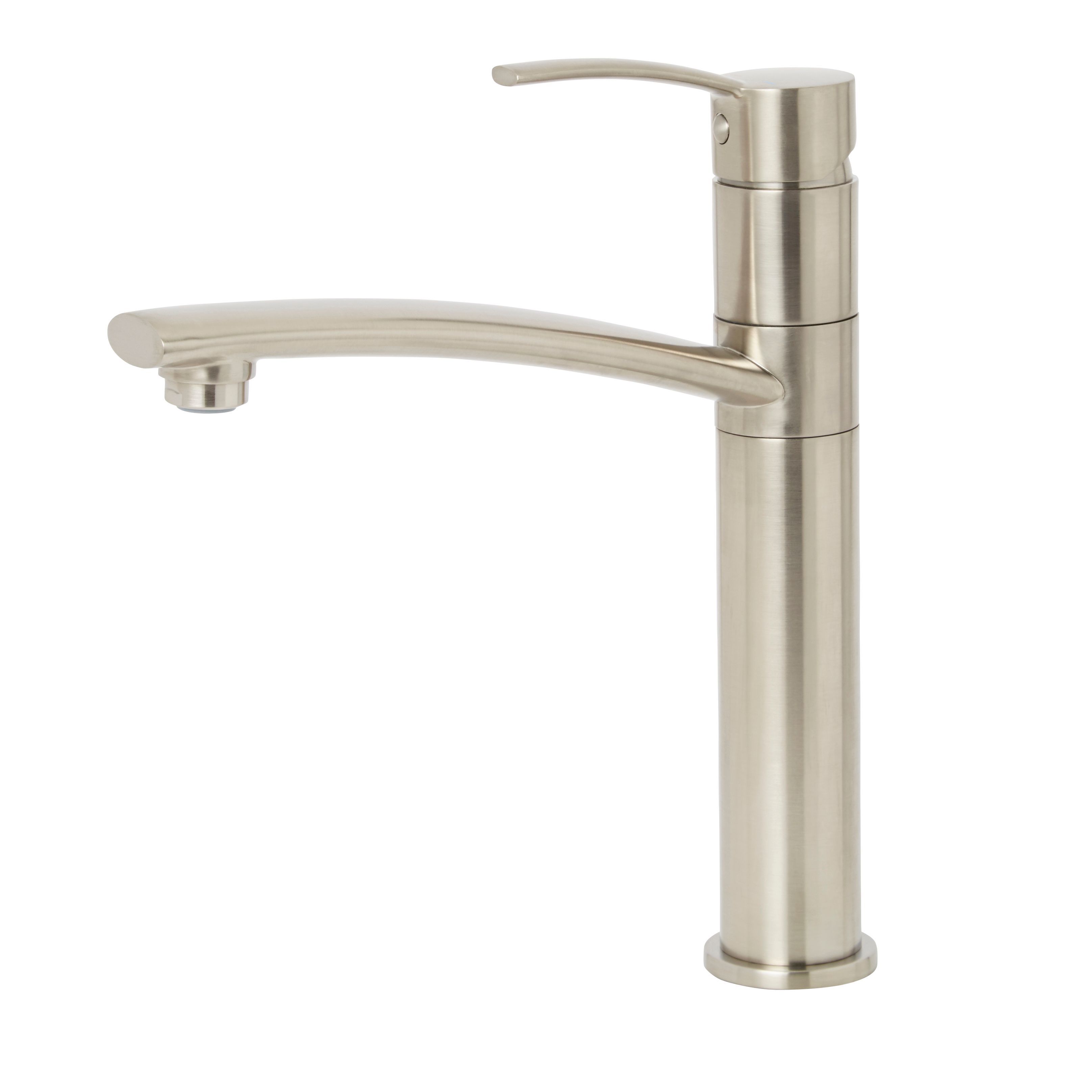 Cooke & Lewis Tolmer Nickel effect Kitchen Top lever Tap