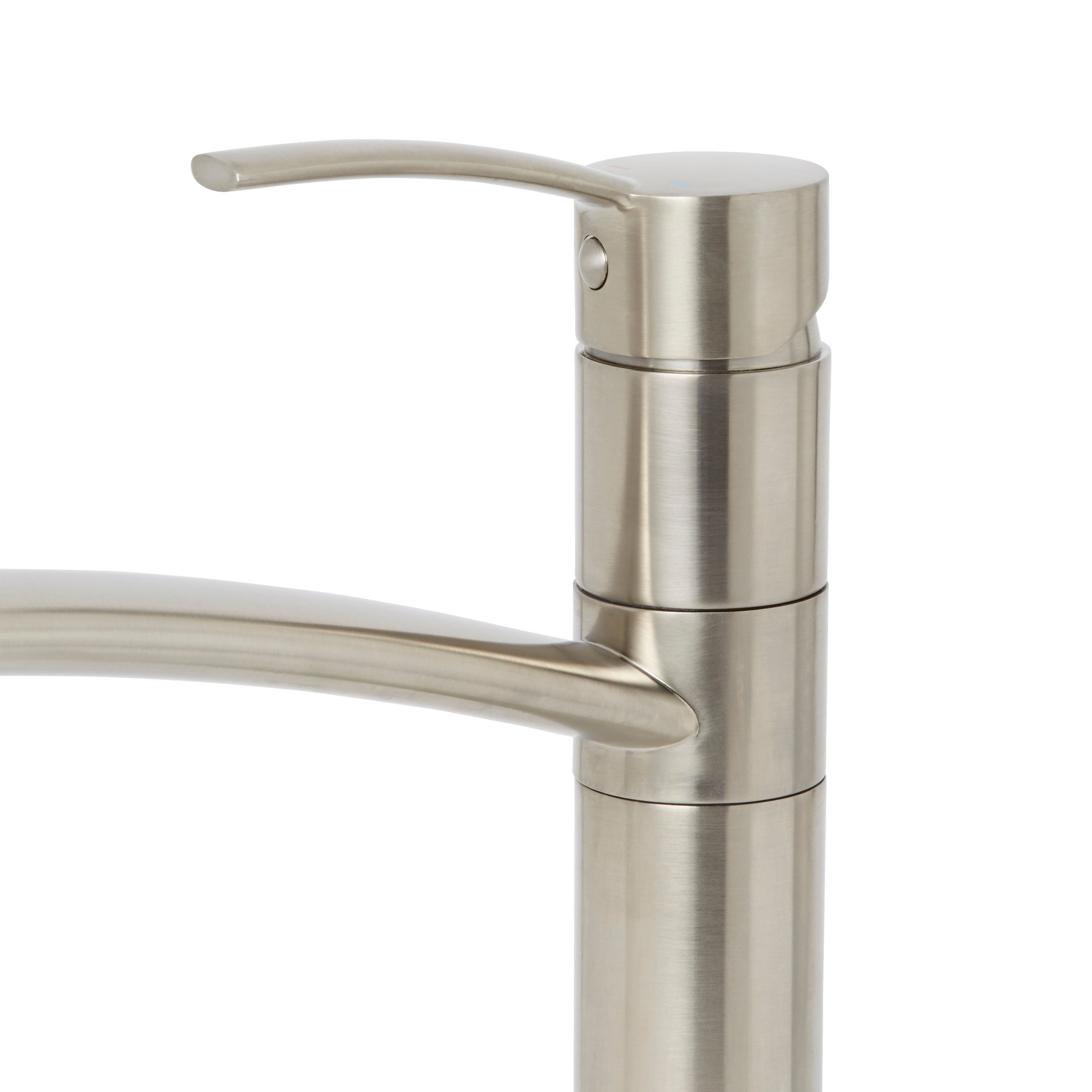 Cooke & Lewis Tolmer Nickel effect Kitchen Top lever Tap