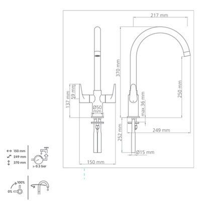 Cooke & Lewis Tone Chrome effect Kitchen Monobloc Tap