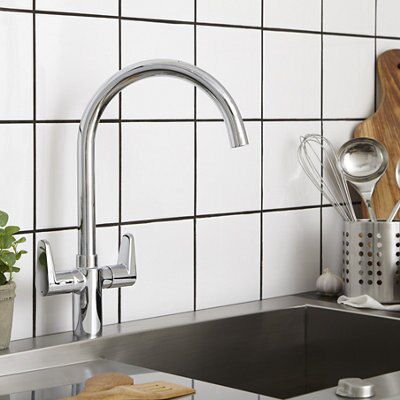 Cooke & Lewis Tone Chrome effect Kitchen Monobloc Tap