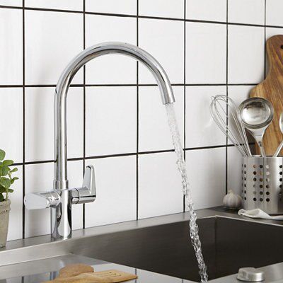 Cooke & Lewis Tone Chrome effect Kitchen Monobloc Tap