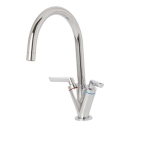 Cooke  &  Lewis Cooke & Lewis Apsley Twin Lever Traditional Style Chrome Kitchen Tap New 