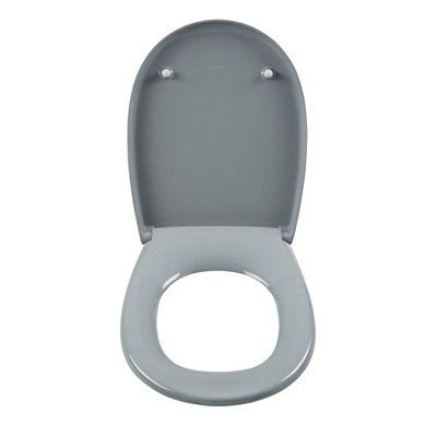 Cooke & Lewis Valtos Grey Soft close Toilet seat