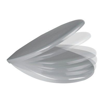 Cooke & Lewis Valtos Grey Soft close Toilet seat