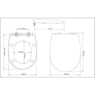 Cooke & Lewis Valtos Grey Soft close Toilet seat