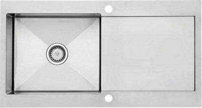 Cooke & Lewis Vetta Polished Stainless steel 1 Bowl Sink & drainer