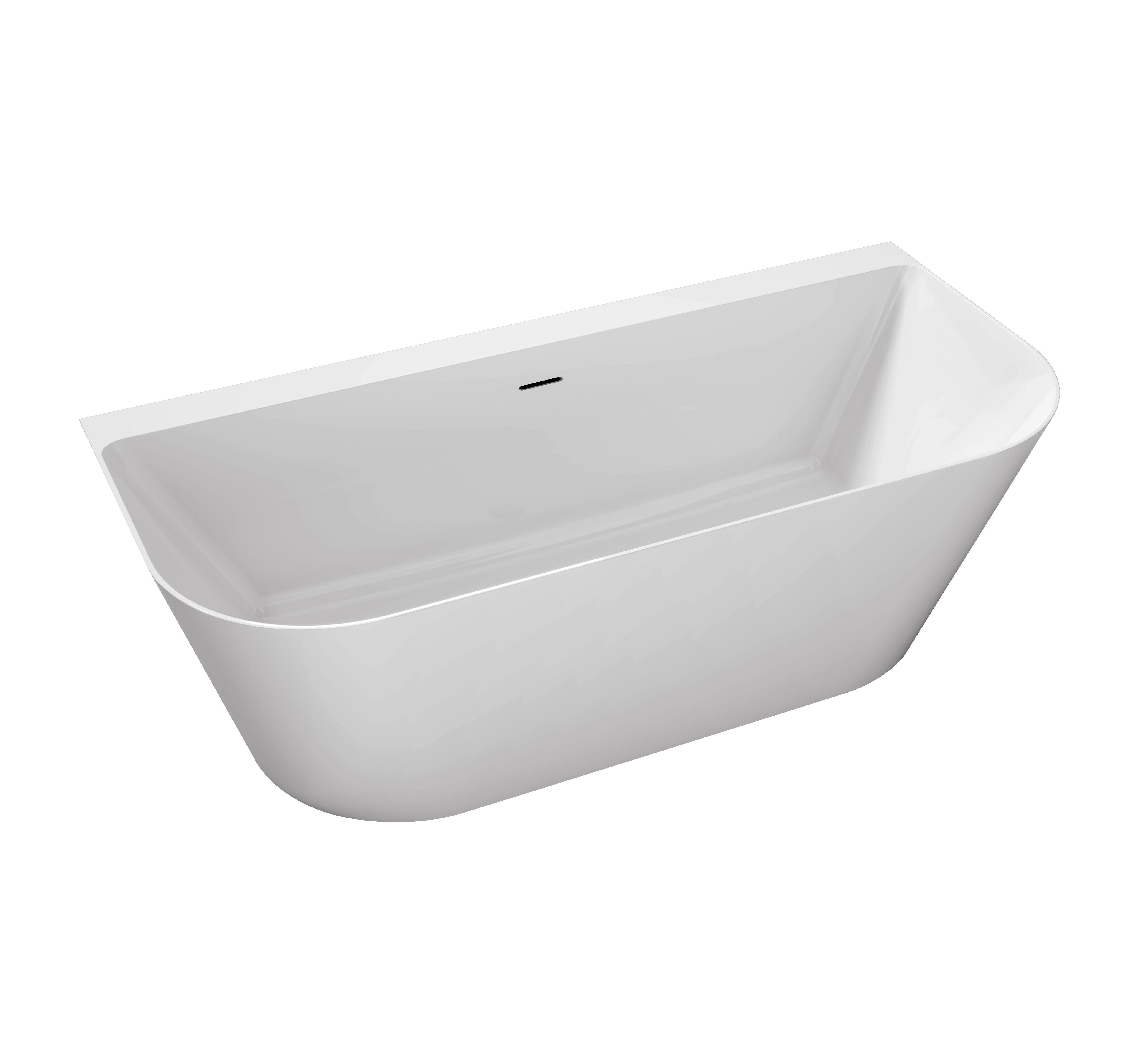 Cooke & Lewis White Acrylic Modern Oval Freestanding Bath (L)1700mm  (W)800mm