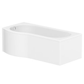 Cooke & Lewis White Acrylic Modern P-shaped Shower bath (L)1700mm
