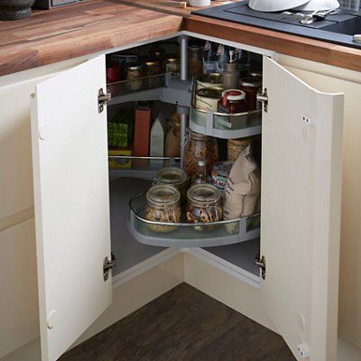 Cooke & Lewis White Corner Base cabinet, (W)925mm