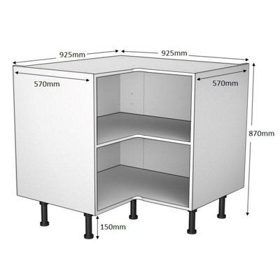 Cooke & Lewis White Corner Base cabinet, (W)925mm