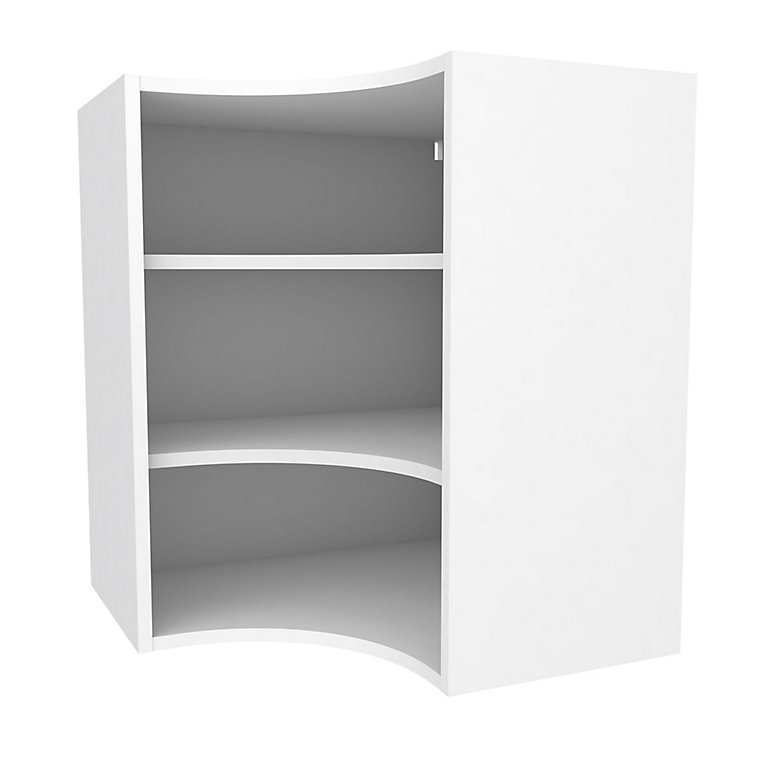 Deep Curved Corner Wall Cabinet, Corner Wall Unit Shelves