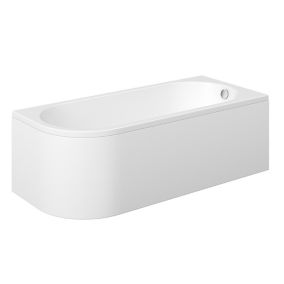 Cooke & Lewis White J-shaped Right-handed Single ended Bath & panel set