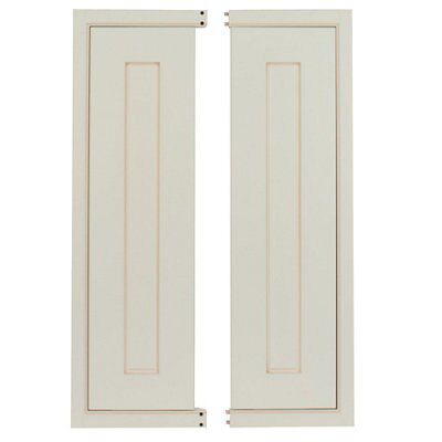 Cooke & Lewis Woburn Framed Ivory Tall corner Cabinet door (W)300mm, Set of 2