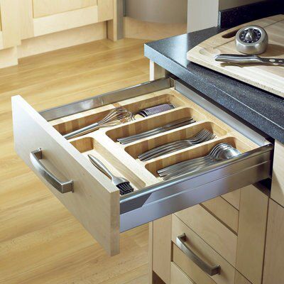 Cooke & Lewis Wood Beech effect Utensil tray, (H)426mm (W)458mm | DIY ...