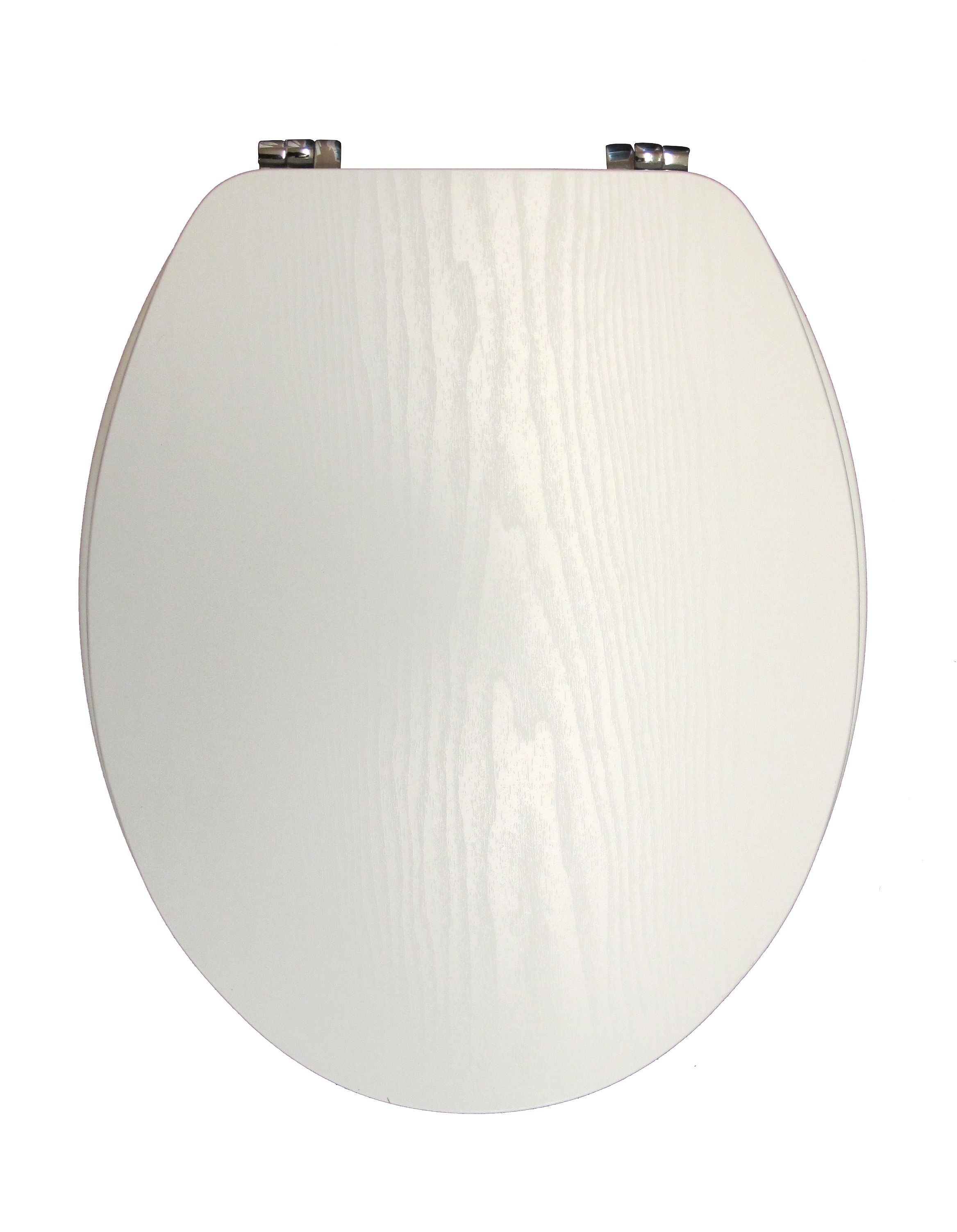 Cooke & Lewis Wooden White Toilet seat DIY at B&Q