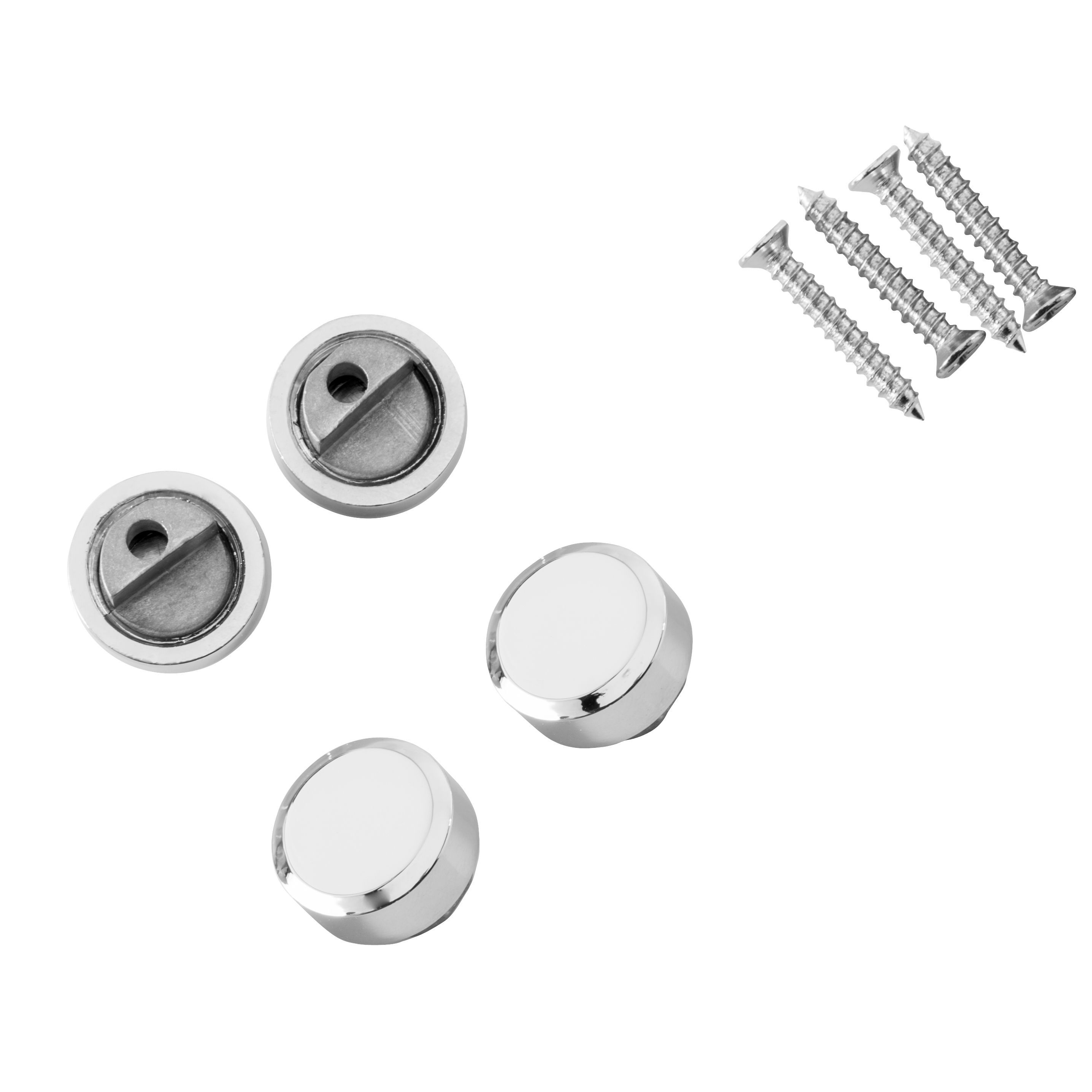 Cooke & Lewis Zamack Grey Aluminium & zinc alloy Mirror fixings 20mm, Pack of 4