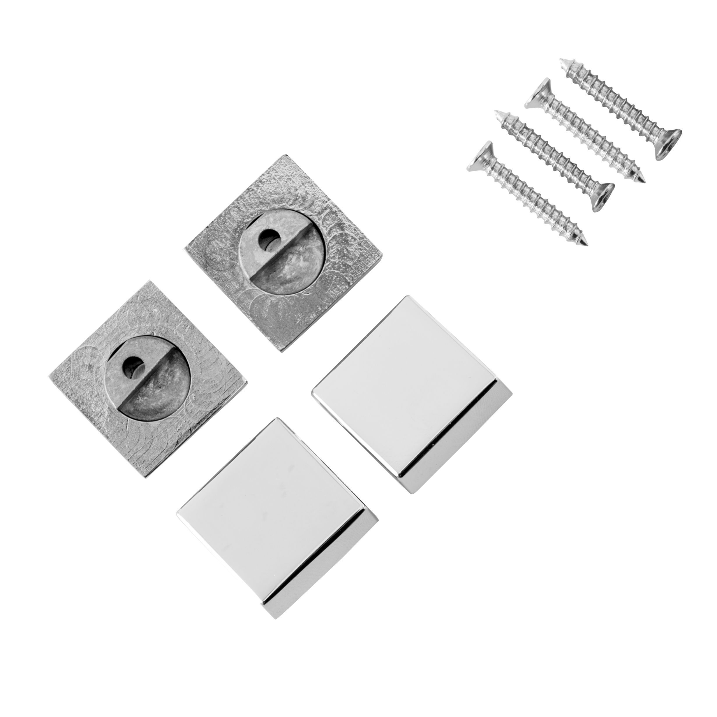 Cooke & Lewis Zamack Grey Aluminium & zinc alloy Mirror fixings 25mm, Pack of 4