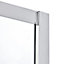 Cooke & Lewis Zilia Clear Silver effect Quadrant Shower enclosure - Corner entry double sliding door (W)90cm