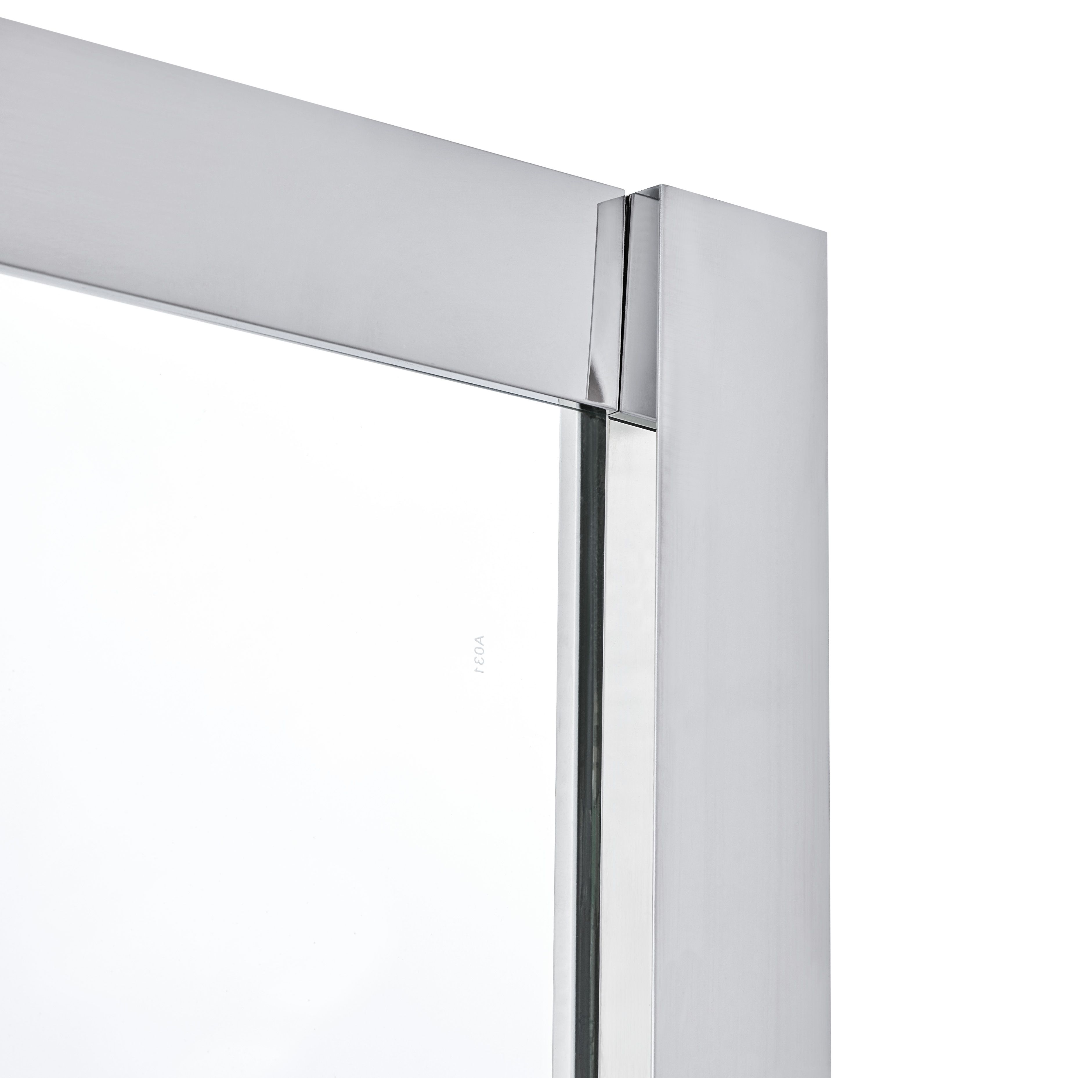 Cooke & Lewis Zilia Clear Silver effect Quadrant Shower enclosure - Corner entry double sliding door (W)90cm