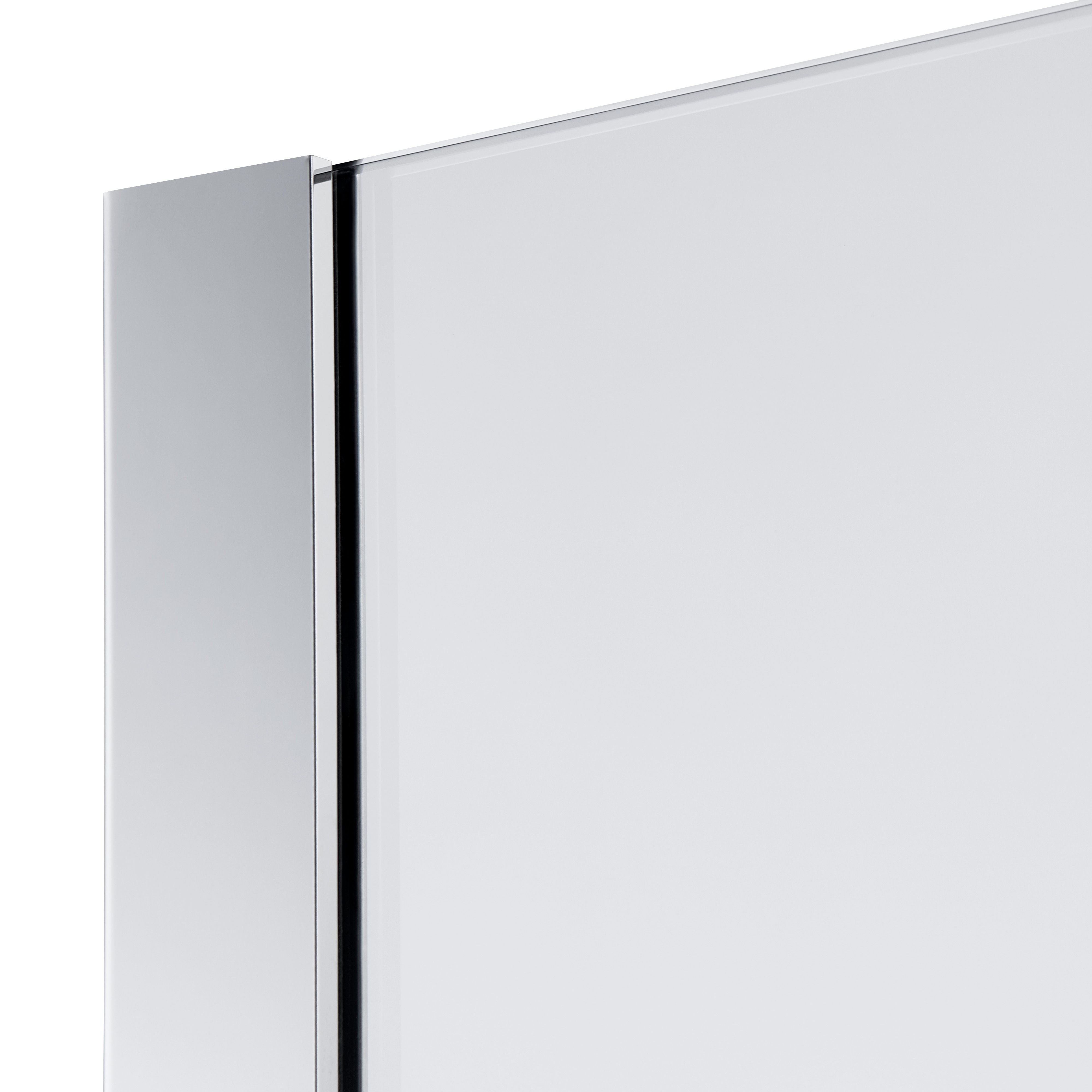 Cooke & Lewis Zilia Frameless Stainless steel Clear No design Fixed Shower panel (H)200cm (W)90cm