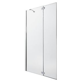 Cooke & Lewis Zilia Frameless Stainless steel Clear No design Walk-in Panel (H)200cm (W)80cm