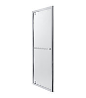 Cooke & Lewis Zilia Silver effect Clear No design Half open pivot Shower Door (H)200cm (W)90cm
