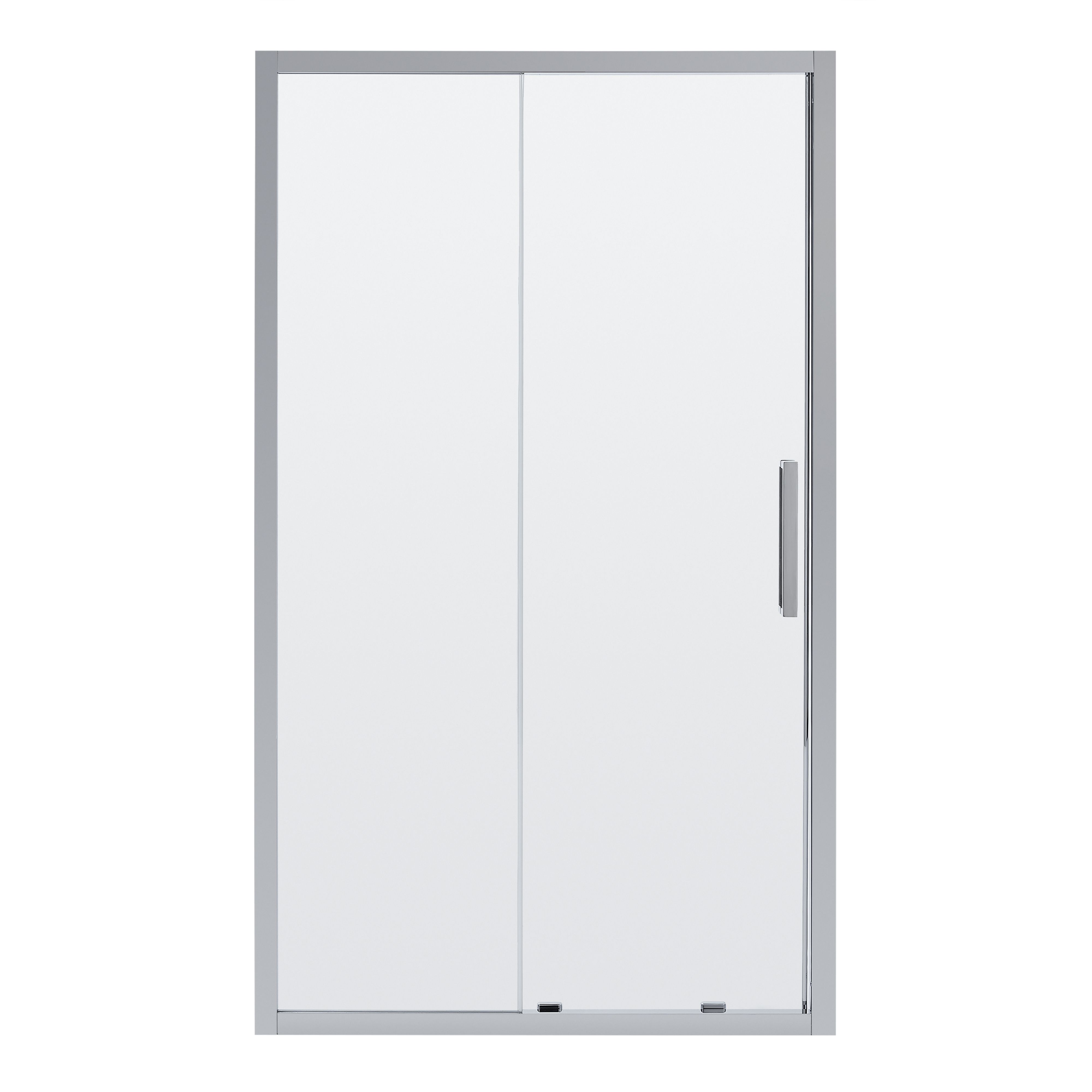 Cooke & Lewis Zilia Silver effect Clear No design Sliding Shower Door (H)200cm (W)120cm