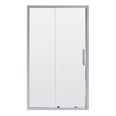 Cooke & Lewis Zilia Silver effect Clear Shower Door (H)200cm (W)140cm