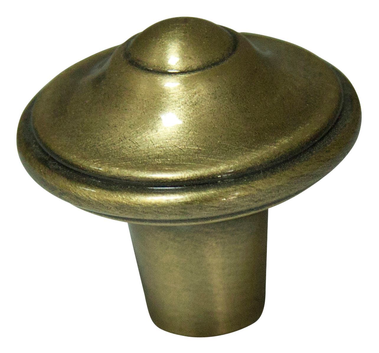 Cooke & Lewis Zinc alloy Brass effect Round Fleur de lys Furniture Knob (Dia)30.5mm