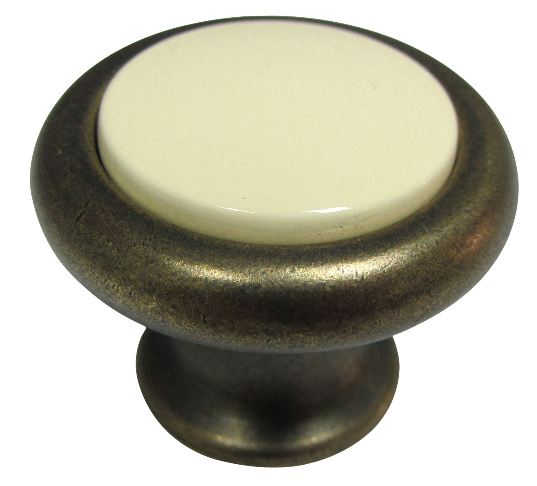 Cooke & Lewis Zinc alloy Bronze & ivory effect Round Cabinet Knob (Dia ...